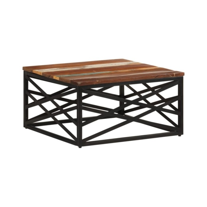 Table basse 68x68x35 cm Bois de récupération massif