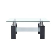 Table basse Gris et transparent 95x55x40 cm Verre trempé