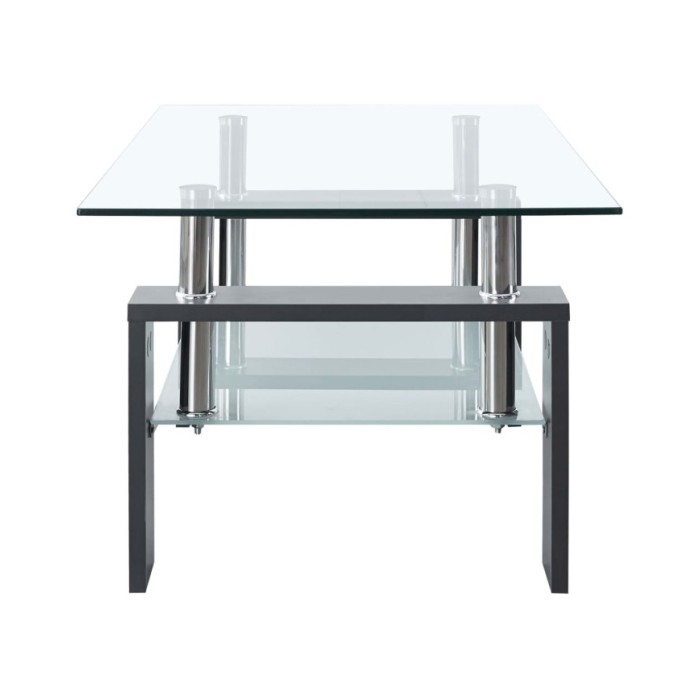 Table basse Gris et transparent 95x55x40 cm Verre trempé