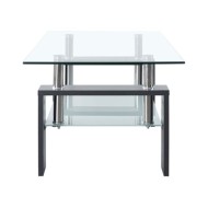 Table basse Gris et transparent 95x55x40 cm Verre trempé
