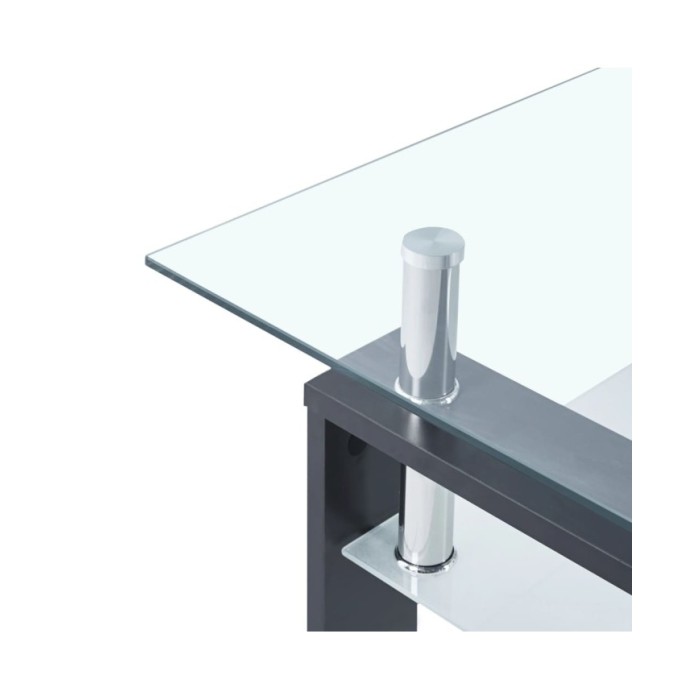 Table basse Gris et transparent 95x55x40 cm Verre trempé