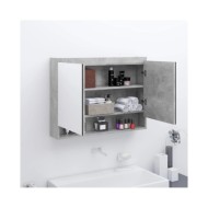 Armoire à miroir de salle de bain 80x15x60 cm MDF Gris béton