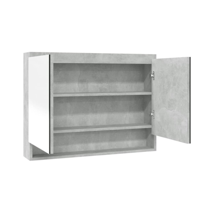 Armoire à miroir de salle de bain 80x15x60 cm MDF Gris béton