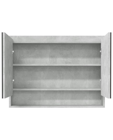 Armoire à miroir de salle de bain 80x15x60 cm MDF Gris béton