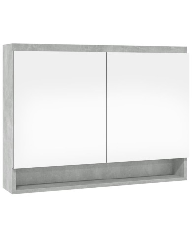Armoire à miroir de salle de bain 80x15x60 cm MDF Gris béton