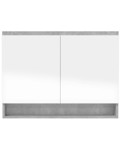 Armoire à miroir de salle de bain 80x15x60 cm MDF Gris béton