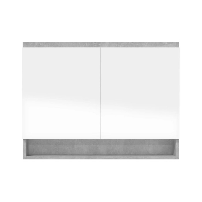 Armoire à miroir de salle de bain 80x15x60 cm MDF Gris béton