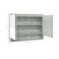 Armoire à miroir de salle de bain 80x15x60 cm MDF Gris béton