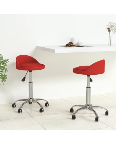 Chaises de salle à manger pivotantes 2 pcs Bordeaux Similicuir