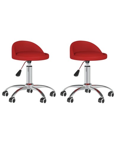 Chaises de salle à manger pivotantes 2 pcs Bordeaux Similicuir