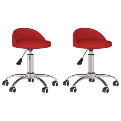 Chaises de salle à manger pivotantes 2 pcs Bordeaux Similicuir