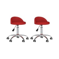 Chaises de salle à manger pivotantes 2 pcs Bordeaux Similicuir