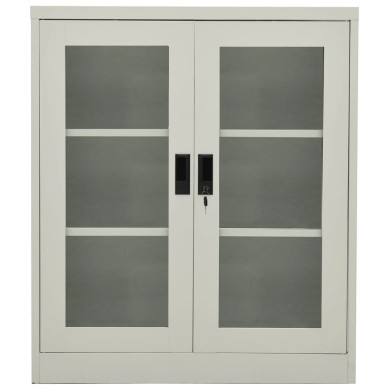 Armoire de bureau Gris clair 90x40x105 cm Acier