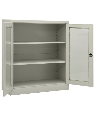 Armoire de bureau Gris clair 90x40x105 cm Acier