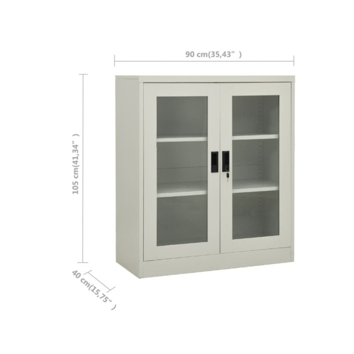 Armoire de bureau Gris clair 90x40x105 cm Acier