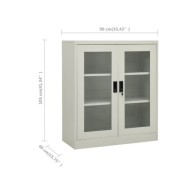Armoire de bureau Gris clair 90x40x105 cm Acier