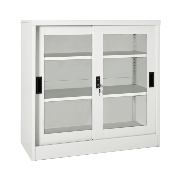 Armoire à portes coulissantes Gris clair 90x40x90 cm Acier