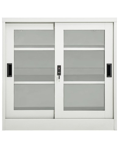 Armoire à portes coulissantes Gris clair 90x40x90 cm Acier