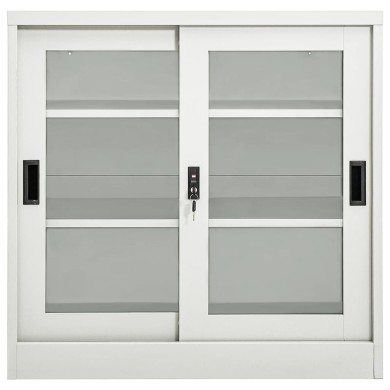 Armoire à portes coulissantes Gris clair 90x40x90 cm Acier