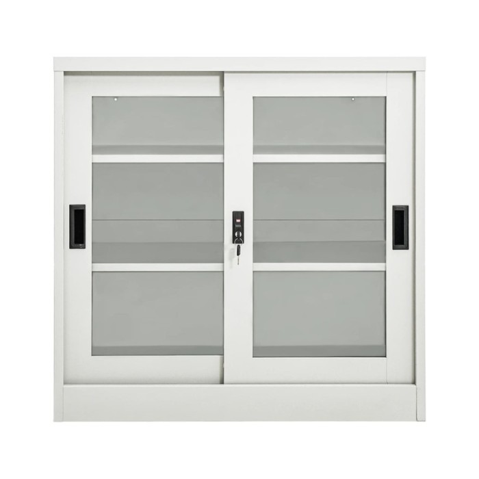 Armoire à portes coulissantes Gris clair 90x40x90 cm Acier