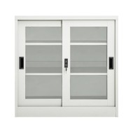 Armoire à portes coulissantes Gris clair 90x40x90 cm Acier