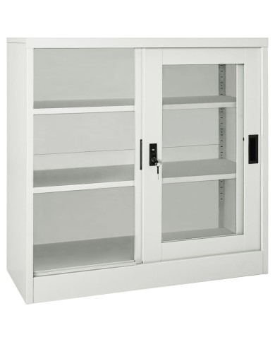 Armoire à portes coulissantes Gris clair 90x40x90 cm Acier