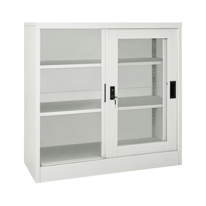 Armoire à portes coulissantes Gris clair 90x40x90 cm Acier