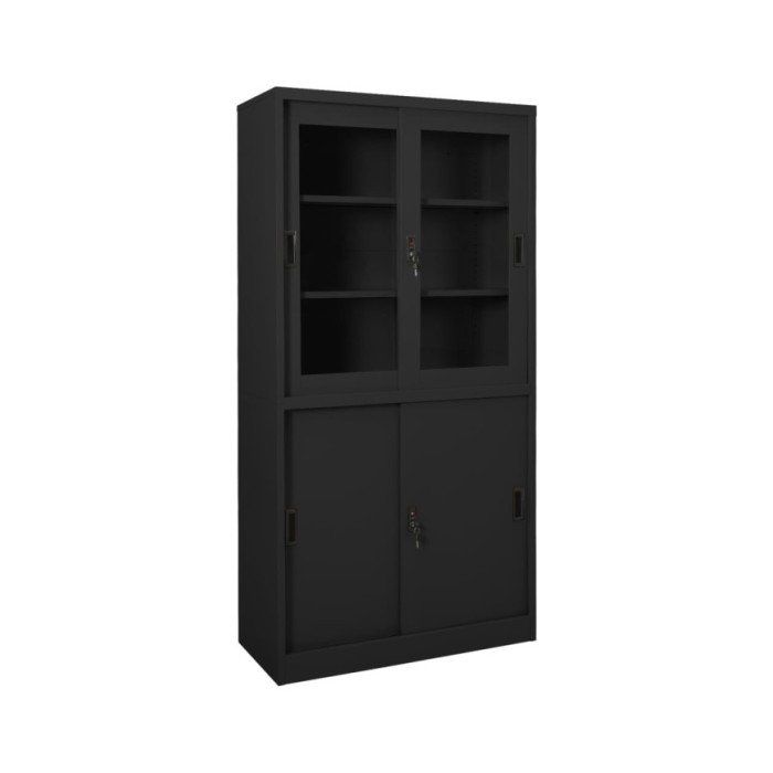 Armoire de bureau et porte coulissante Anthracite 90x40x180 cm