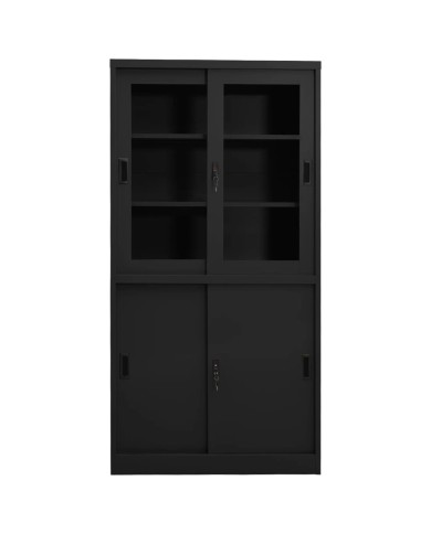 Armoire de bureau et porte coulissante Anthracite 90x40x180 cm