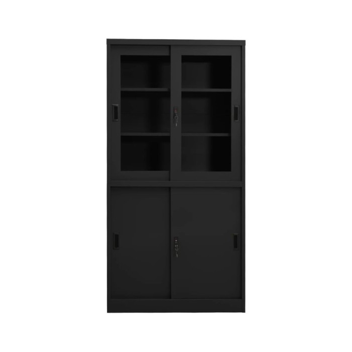 Armoire de bureau et porte coulissante Anthracite 90x40x180 cm