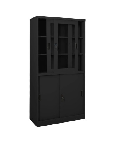 Armoire de bureau et porte coulissante Anthracite 90x40x180 cm