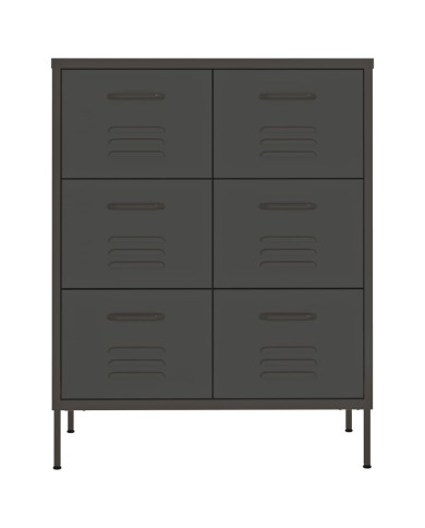 Armoire à tiroirs Anthracite 80x35x101,5 cm Acier