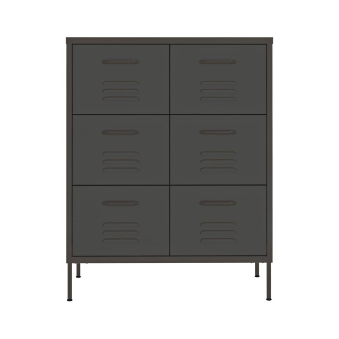 Armoire à tiroirs Anthracite 80x35x101,5 cm Acier