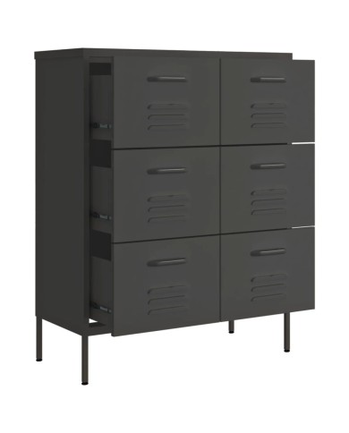 Armoire à tiroirs Anthracite 80x35x101,5 cm Acier