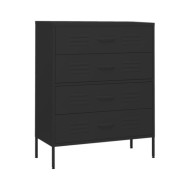 Commode Noir 80x35x101,5 cm Acier