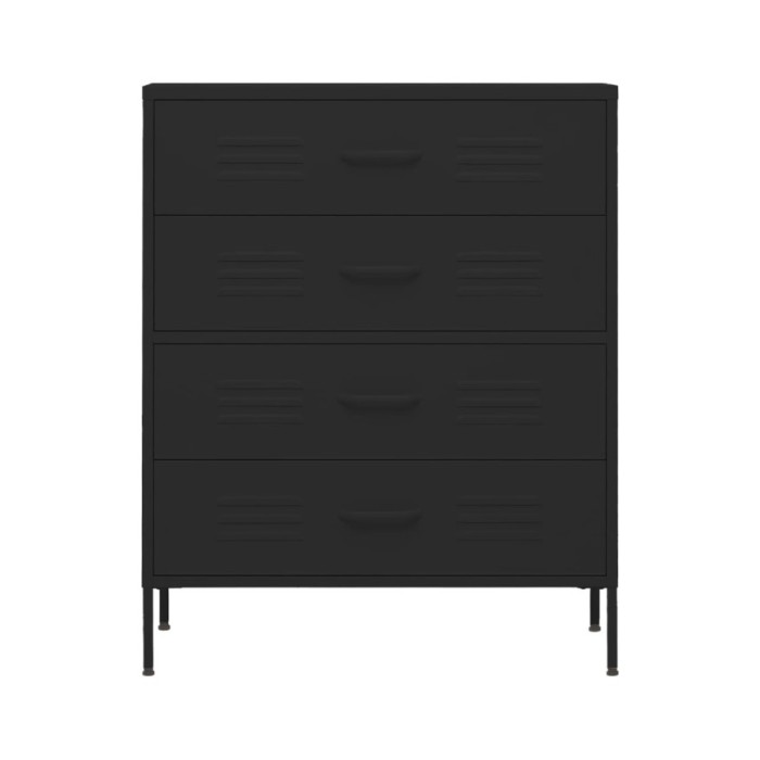 Commode Noir 80x35x101,5 cm Acier
