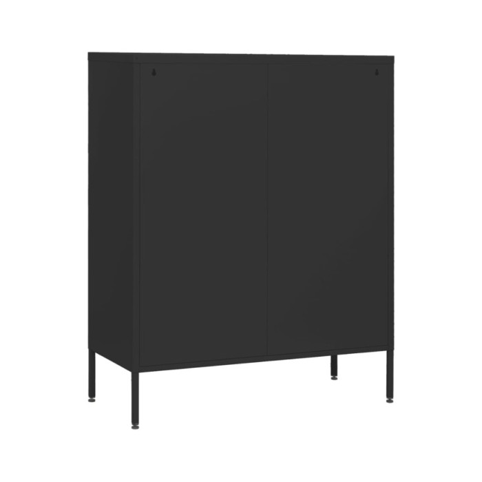 Commode Noir 80x35x101,5 cm Acier