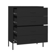 Commode Noir 80x35x101,5 cm Acier