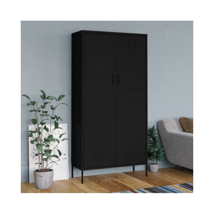 Garde-robe Noir 90x50x180 cm Acier