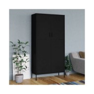 Garde-robe Noir 90x50x180 cm Acier