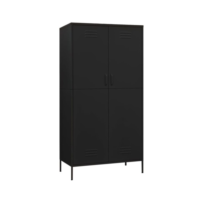 Garde-robe Noir 90x50x180 cm Acier