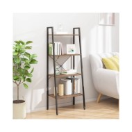 Étagère sur pied 4 niveaux Marron foncé et noir 56x35x140 cm