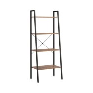 Étagère sur pied 4 niveaux Marron foncé et noir 56x35x140 cm