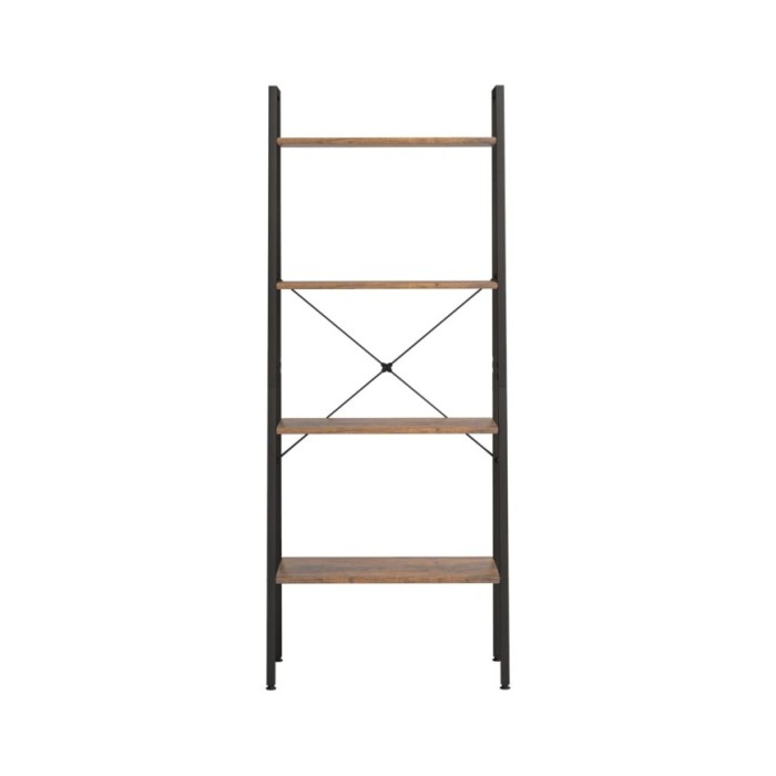 Étagère sur pied 4 niveaux Marron foncé et noir 56x35x140 cm