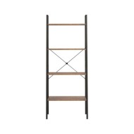 Étagère sur pied 4 niveaux Marron foncé et noir 56x35x140 cm