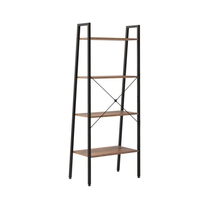 Étagère sur pied 4 niveaux Marron foncé et noir 56x35x140 cm