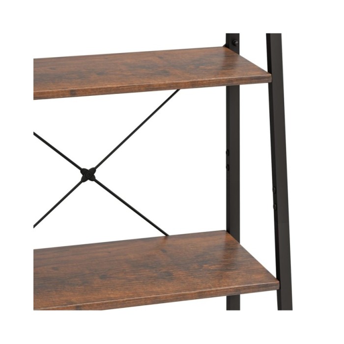 Étagère sur pied 4 niveaux Marron foncé et noir 56x35x140 cm