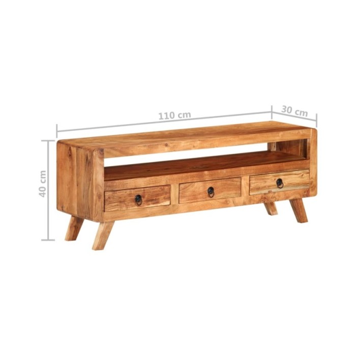 Meuble TV 110x30x40 cm Bois d'acacia massif