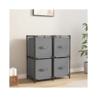 Armoire de rangement 4 paniers en tissu Gris 63x30x71 cm Acier