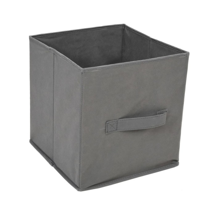 Armoire de rangement 4 paniers en tissu Gris 63x30x71 cm Acier
